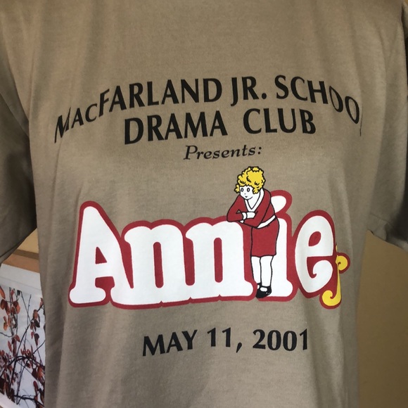 Vtg’01 ANNIE Musical Play Size Medium Jr HighSchool Drama-Club McFarland Jr CREW - Picture 2 of 9